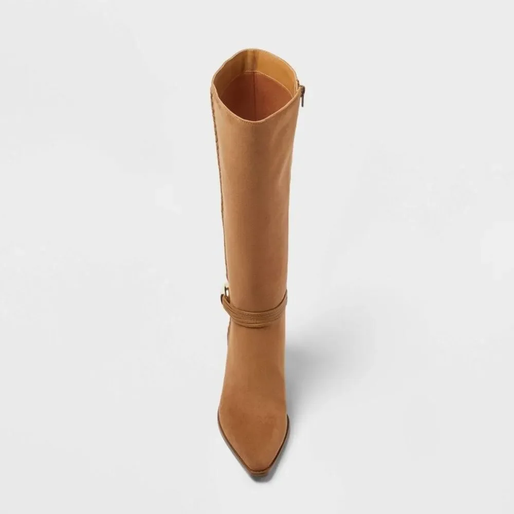 Open Box - Universal Thread - Women’s Rio Whip Stitch Tall Boots with Tan